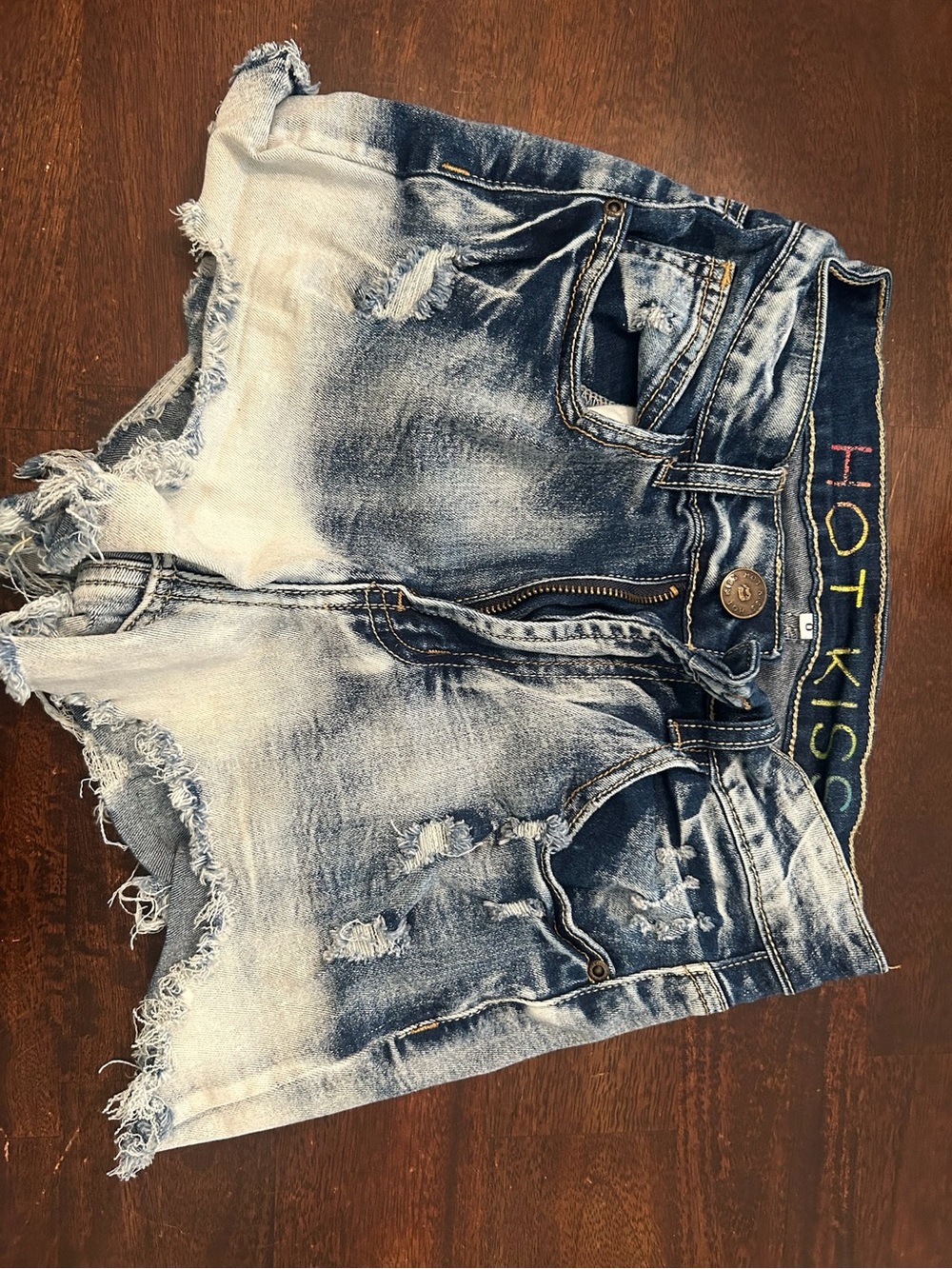 Hot Kiss Distressed Washed Blue Denim Cutoff Shorts